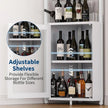 5-Tier Industrial Corner Wine Cabinet – Barn Door, Detachable Rack & Glass Holder, White