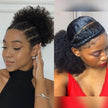 Kid's Summer 1Pack Afro Puff Bun  Afro Kinky Curly Coily Natural Hairstyle For Black Women Synthetic Hair Extension Ponytail
