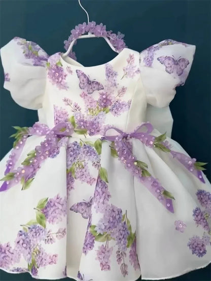 Custom Flower Girl Dress – Wedding, Birthday & Pageant Princess Ball Gown (12M–14)