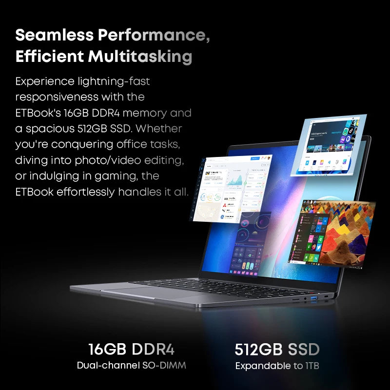 Acer e10 ETBook Gaming Laptop – Intel Core i3, 16GB RAM, 512GB SSD, 14" 2K IPS, Windows 11
