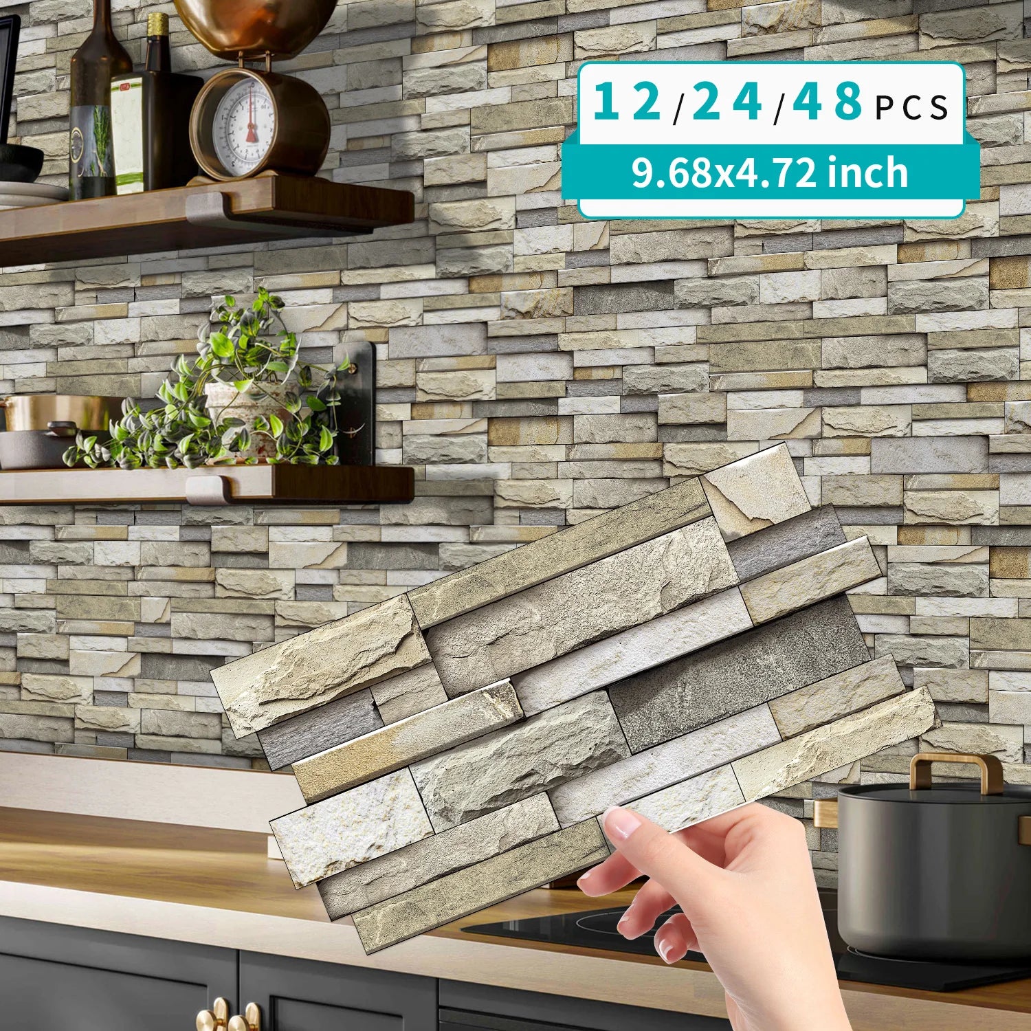 Marble Tile Wall Stickers – Self-Adhesive Waterproof Wallpaper for Bathroom, Kitchen & Home Decor