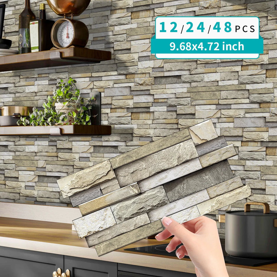 Marble Tile Wall Stickers – Self-Adhesive Waterproof Wallpaper for Bathroom, Kitchen & Home Decor