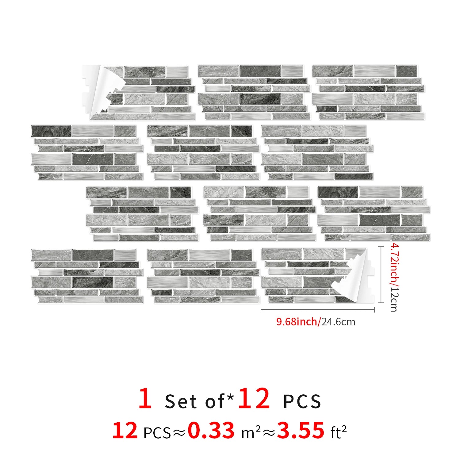 Marble Tile Wall Stickers – Self-Adhesive Waterproof Wallpaper for Bathroom, Kitchen & Home Decor