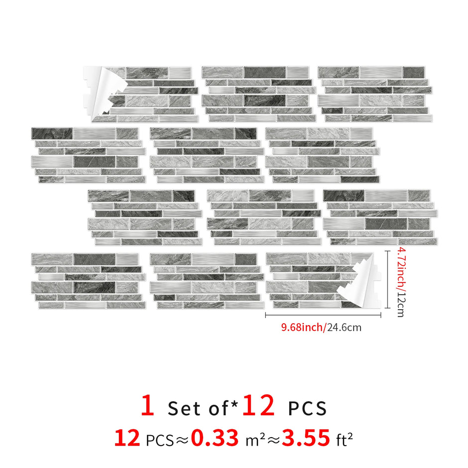 Marble Tile Wall Stickers – Self-Adhesive Waterproof Wallpaper for Bathroom, Kitchen & Home Decor
