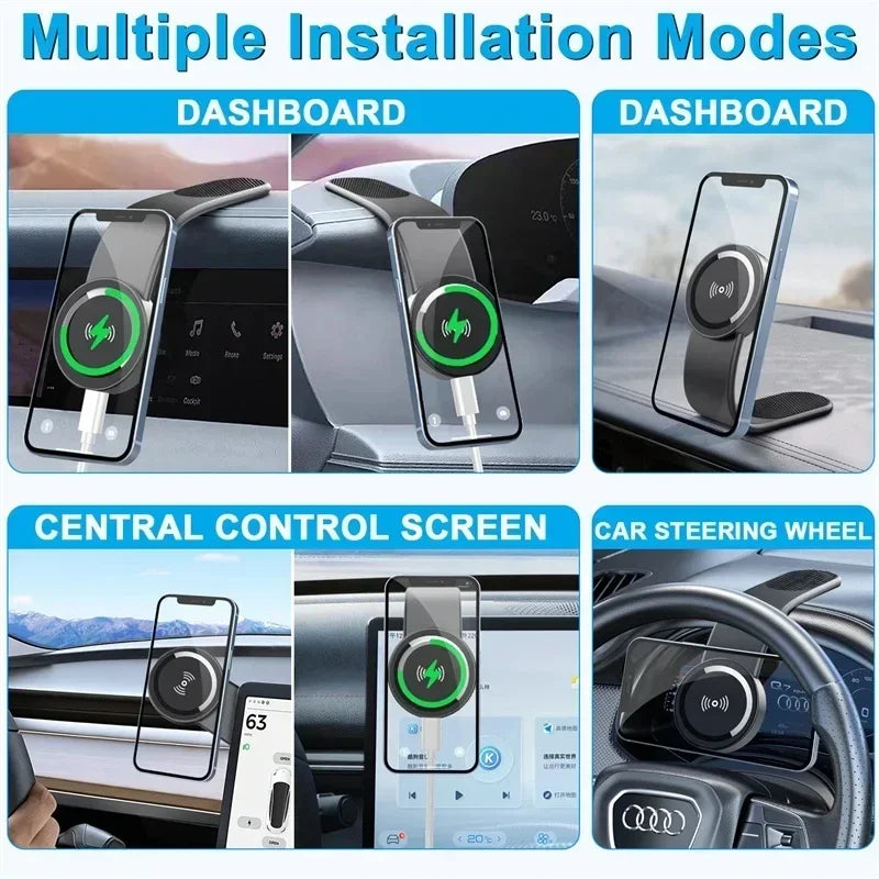 Magnetic Car Phone Holder — MagSafe Compatible Dashboard Mount for iPhone 12-15 Pro Max