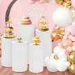 5PCS/3PCS Cylinder Stand Elastic Covers Cloth,For Party Wedding or Baby Shower Event Decor Dessert Table Covers(only cloth cover