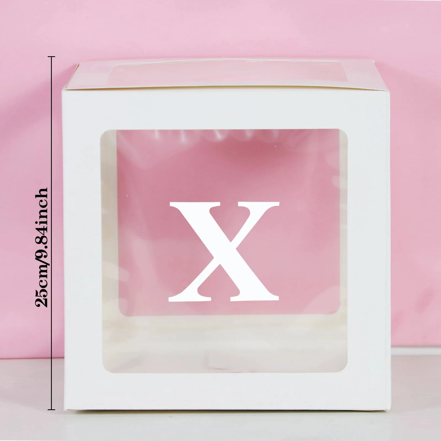 25cm Transparent Letter Gift Box – A-Z Alphabet for Baby Shower, Wedding & Party Decor