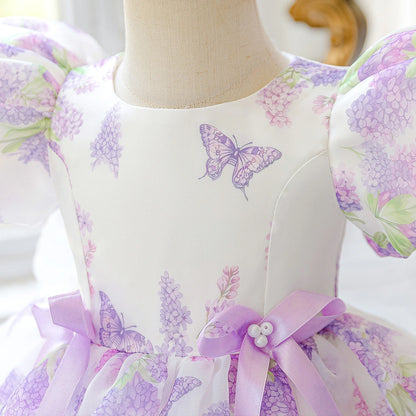 Girls Floral Princess Dress – Runway Flower Girl Gown for Birthday & Party (6M–3Y)