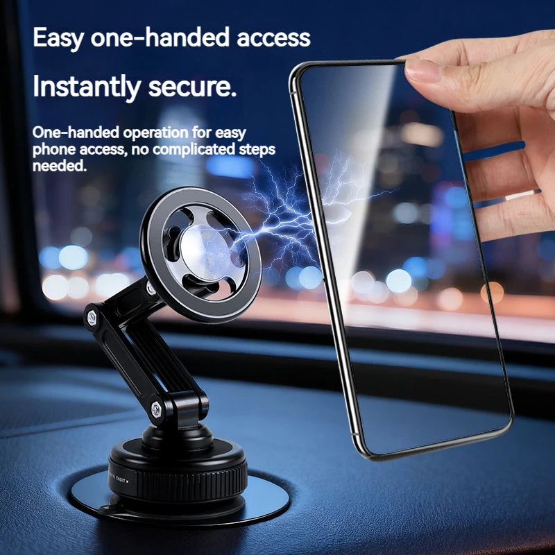 Universal Magnetic Phone Holder — Vacuum Suction Cup, 360° Rotation for Car, Bathroom & Desk