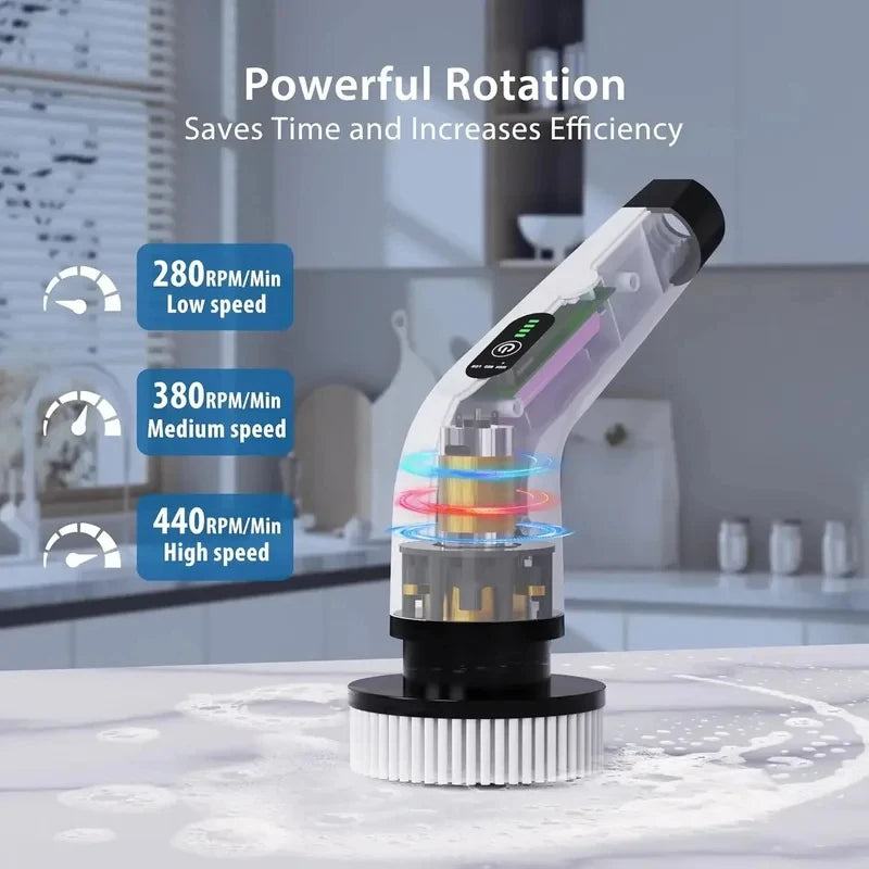 Multifunctional Electric Spin Scrubber — Cordless Cleaning Brush for Kitchen & Bathroom