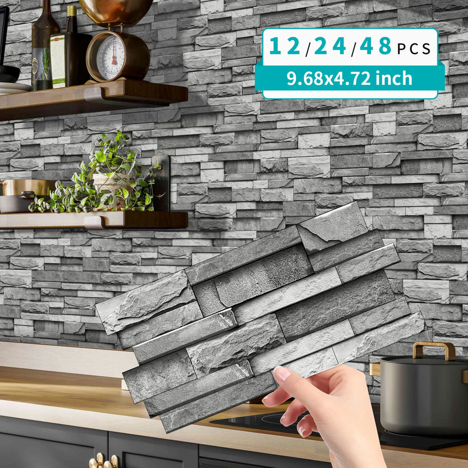 Marble Tile Wall Stickers – Self-Adhesive Waterproof Wallpaper for Bathroom, Kitchen & Home Decor