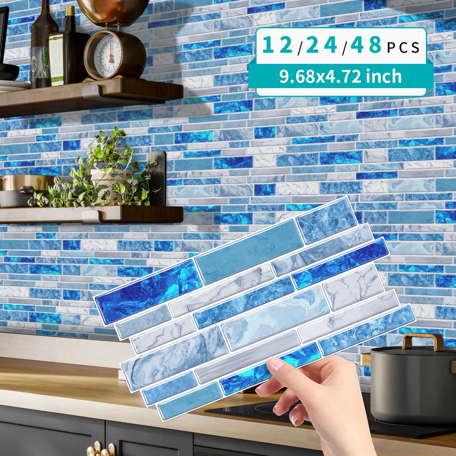 Marble Tile Wall Stickers – Self-Adhesive Waterproof Wallpaper for Bathroom, Kitchen & Home Decor