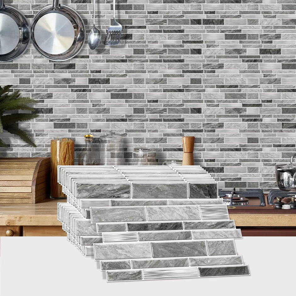 Marble Tile Wall Stickers – Self-Adhesive Waterproof Wallpaper for Bathroom, Kitchen & Home Decor