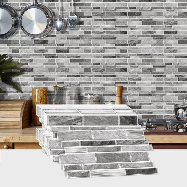 Marble Tile Wall Stickers – Self-Adhesive Waterproof Wallpaper for Bathroom, Kitchen & Home Decor
