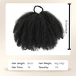Kid's Summer 1Pack Afro Puff Bun  Afro Kinky Curly Coily Natural Hairstyle For Black Women Synthetic Hair Extension Ponytail
