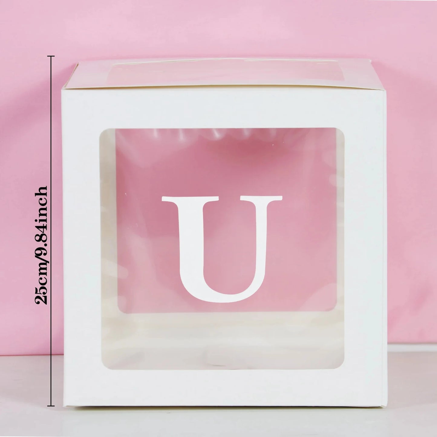 25cm Transparent Letter Gift Box – A-Z Alphabet for Baby Shower, Wedding & Party Decor