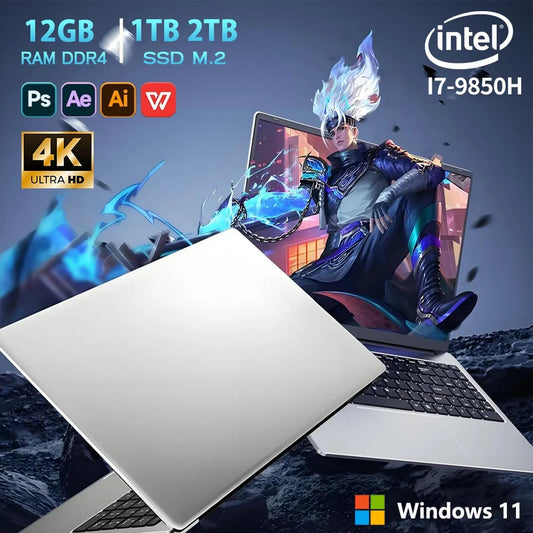 14.1 Inch Windows 11 Pro Laptop – Intel Core i7-9850H, 12GB RAM, Up to 2TB SSD