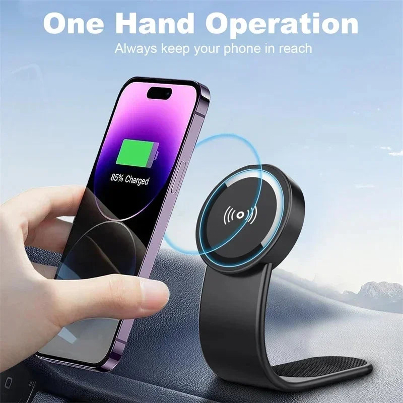 Magnetic Car Phone Holder — MagSafe Compatible Dashboard Mount for iPhone 12-15 Pro Max