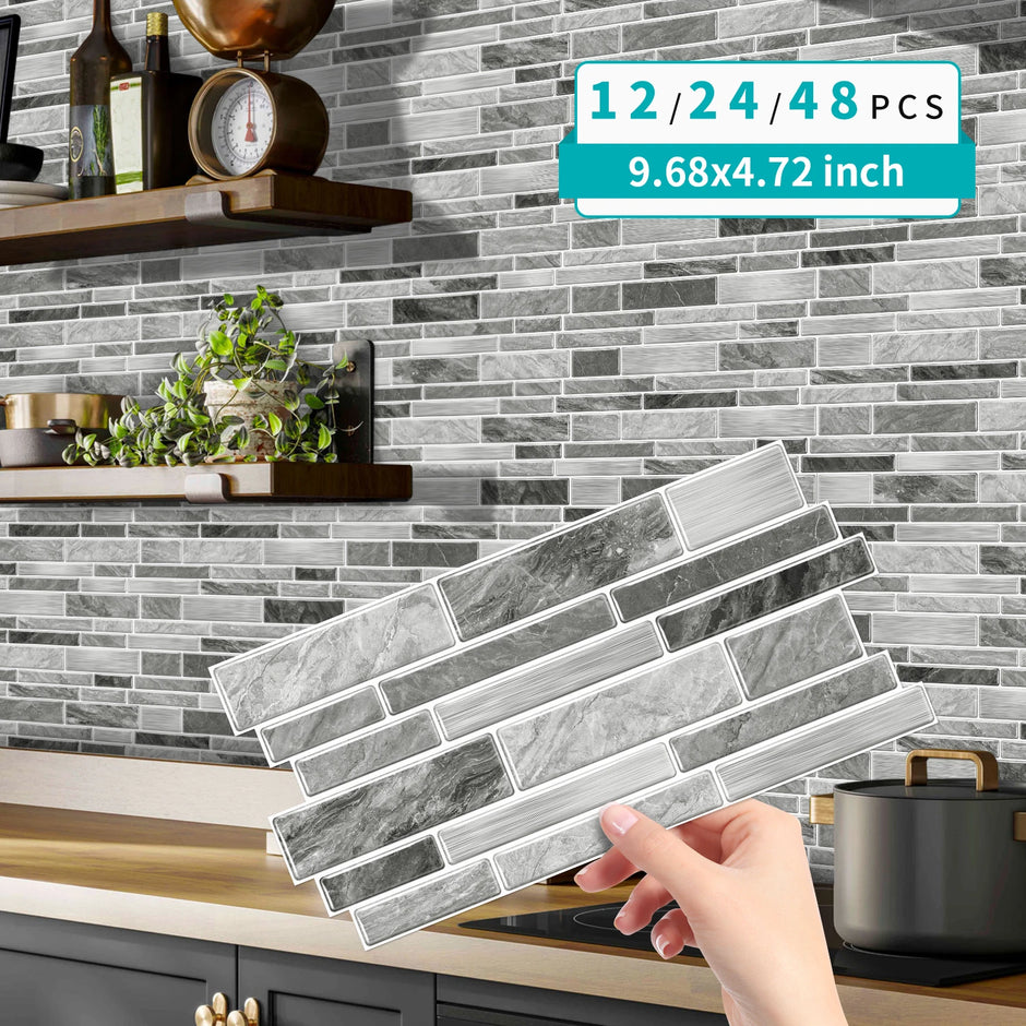 Marble Tile Wall Stickers – Self-Adhesive Waterproof Wallpaper for Bathroom, Kitchen & Home Decor