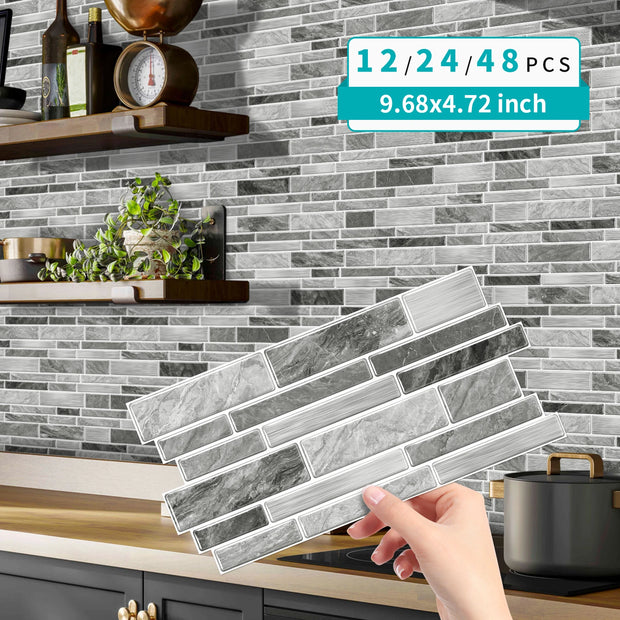 Marble Tile Wall Stickers – Self-Adhesive Waterproof Wallpaper for Bathroom, Kitchen & Home Decor