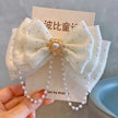 1PC Children's bow cute duckbill clip fugitive princess pearl three-dimensional top clip girl pink hair clip hairpin headband
