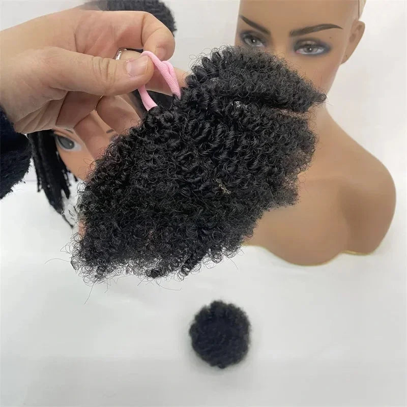 2pcs/ pack clip and go afro kinky marley ponytail with elastic band soft feel like natural human hair girl braided ponytail for