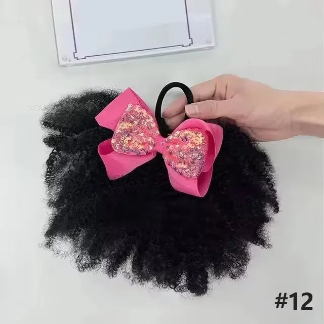 2pcs/ pack clip and go afro kinky marley ponytail with elastic band soft feel like natural human hair girl braided ponytail for