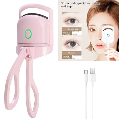 Electric Heated Eyelash Curler — Long-Lasting Lash Perm & Curl Tool with Eyelash Card