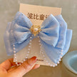 1PC Children's bow cute duckbill clip fugitive princess pearl three-dimensional top clip girl pink hair clip hairpin headband