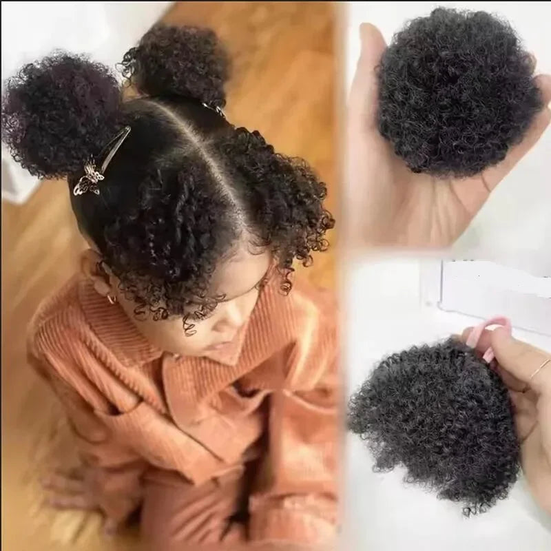 2pcs/ pack clip and go afro kinky marley ponytail with elastic band soft feel like natural human hair girl braided ponytail for