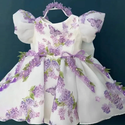 Custom Flower Girl Dress – Wedding, Birthday & Pageant Princess Ball Gown (12M–14)