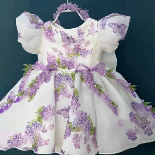 Custom Flower Girl Dress – Wedding, Birthday & Pageant Princess Ball Gown (12M–14)
