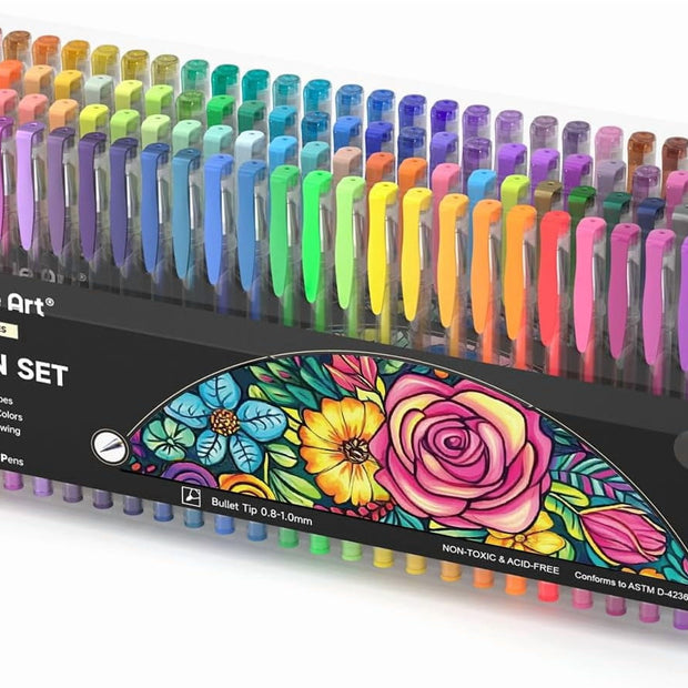 120 Unique Colors (No Duplicates) Gel Pens Colored Gel Pen Set for Adult Coloring Books Art Markers