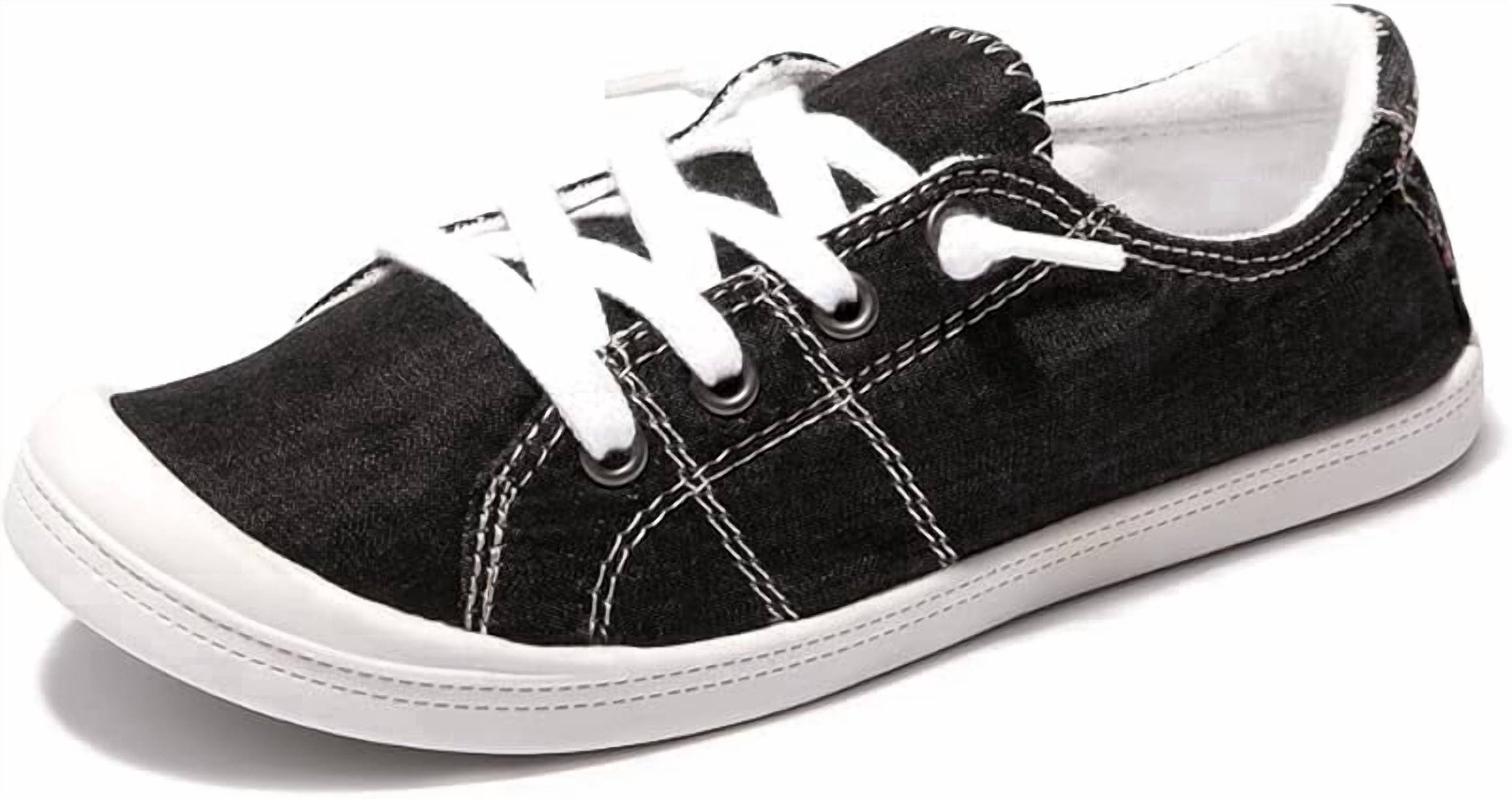 Women'S Slip-On Canvas Sneakers - Lightweight Low Top Casual Walking Shoes with Comfortable Flat Sole