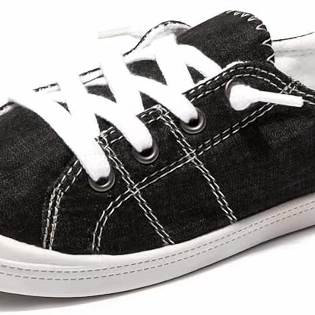 Women'S Slip-On Canvas Sneakers - Lightweight Low Top Casual Walking Shoes with Comfortable Flat Sole