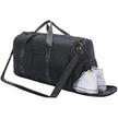 Sports Gym Bag Travel Duffel Bag Waterproof Weekender Overnight Tote Carry on Bag with Wet Pocket & Shoes Compartment for Men Women Lightweight Adjustable Strap Black