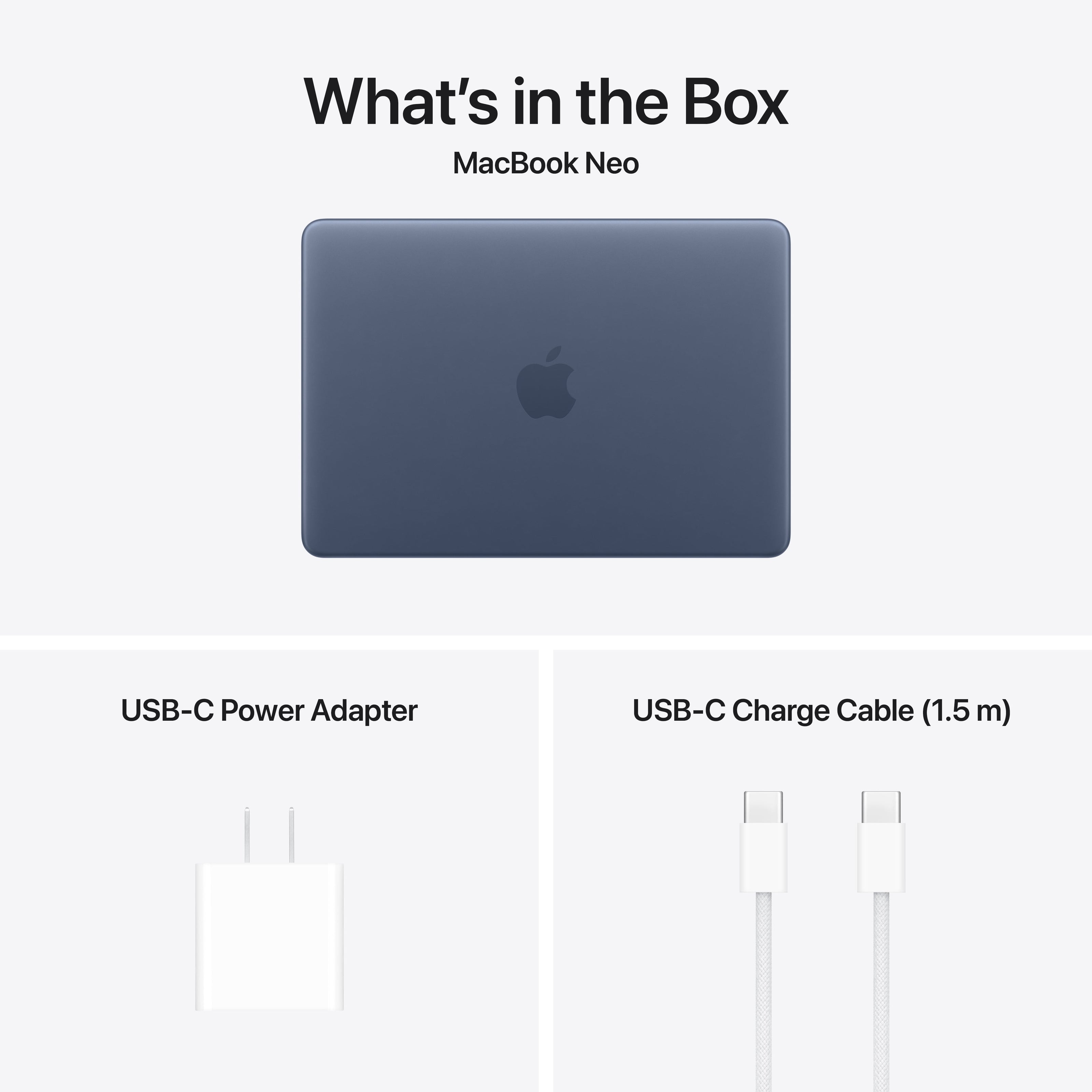 Macbook Neo 13-Inch  A18 Pro Chip with 6‑Core CPU and 5‑Core GPU, 8GB, 256GB SSD, Magic Keyboard - Indigo
