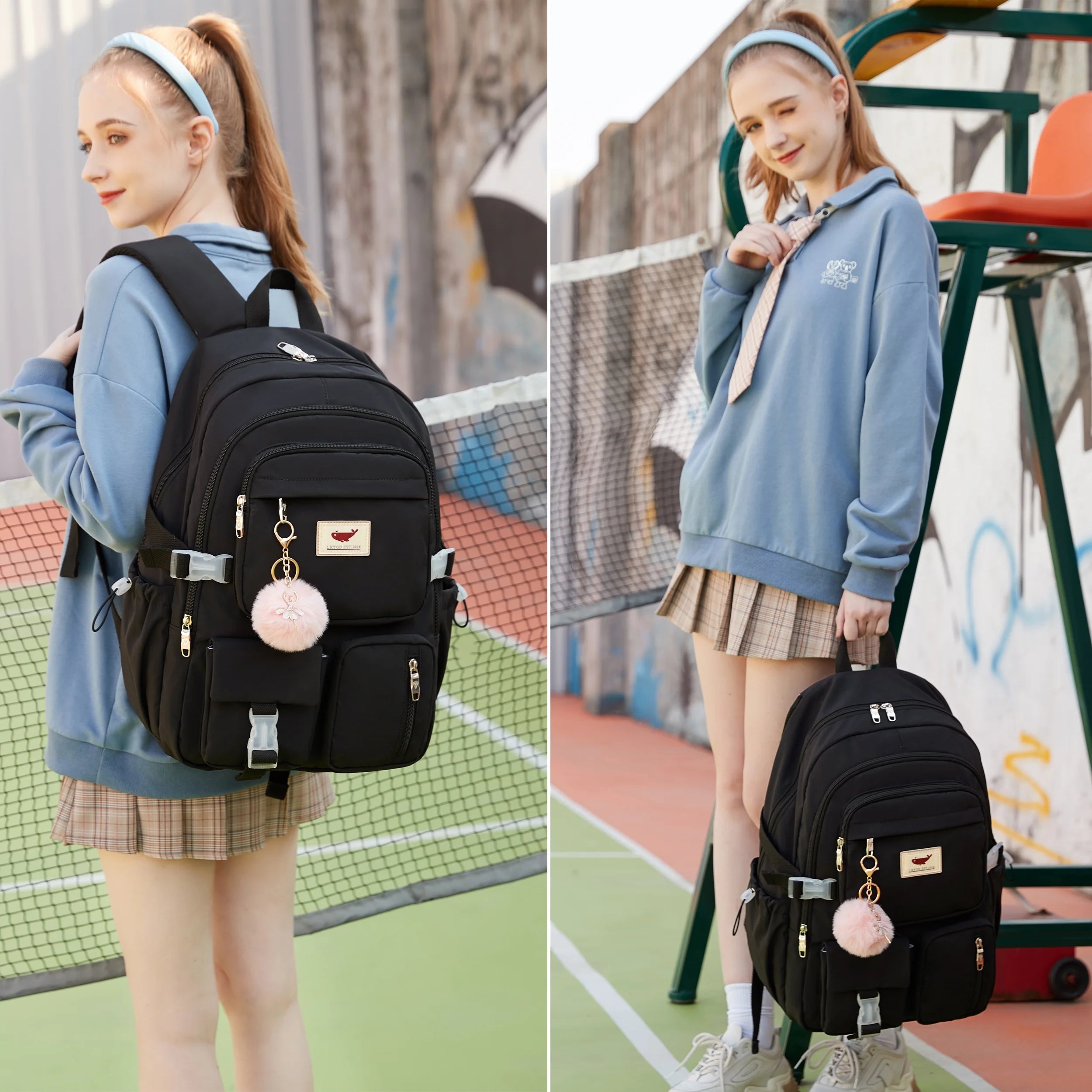 Laptop Backpack 15.6 Inch Kids Elementary Middle High School Bag College Backpacks anti Theft Travel Back Pack Large Bookbags for Teens Girls Women Students (Black)