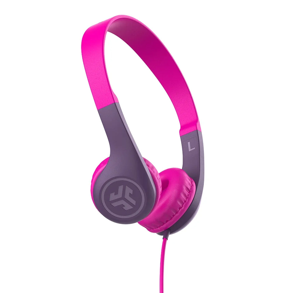 Jbuddies Pop Wired Kids Headphones, Pink, Noise Isolation, Kids Safe, Volume Limiting Headphones