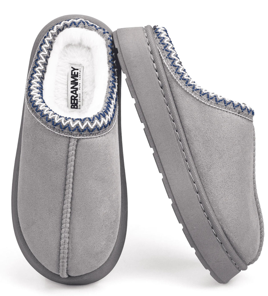 Cozy Platform Fuzzy Slippers for Women and Men Short Ankle Slippers with Anti-Slip Sole Lined with Warm Furry Perfect for Indoor & Outdoor Use