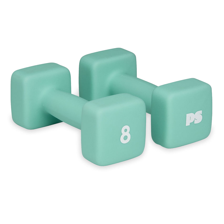 32Lb Neoprene Dumbbell Set with Rack, 3Lb, 5Lb & 8Lb Hand Weights for Strength Training, Home Workouts & Pilates