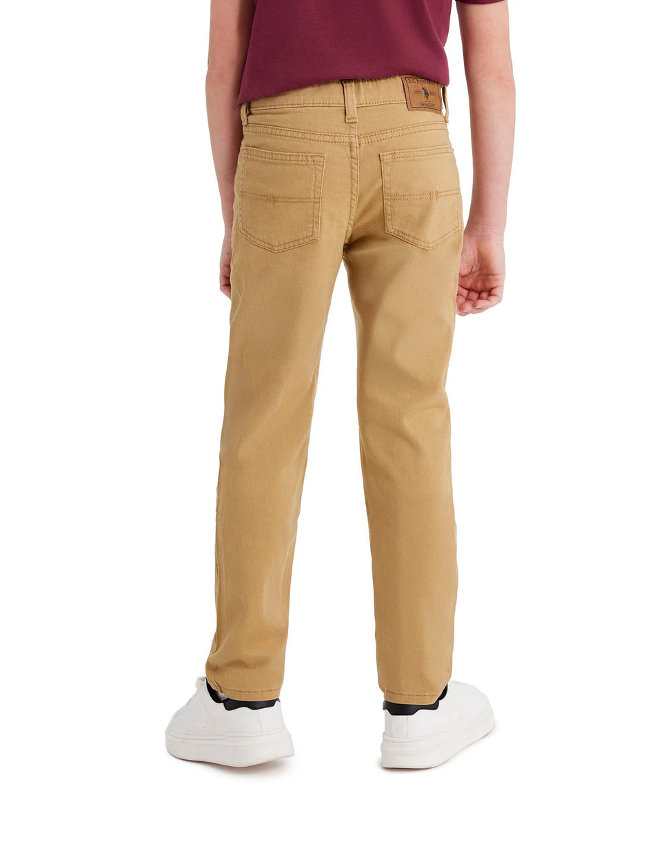 Boys Stretch Twill 5-Pocket Straight Fit Pant, Sizes 4-18