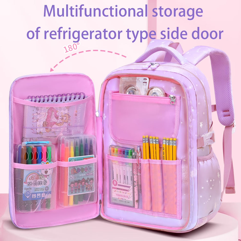 School Backpacks for Girls, Kids Lightweight Fashion School Bag Waterproof School Bookbags Gifts-Purple