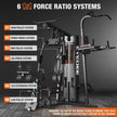 Home Gym Station, Workout Station with 150LBS Weight Stack, Home Gym Equipment with Power Tower for All Body Training