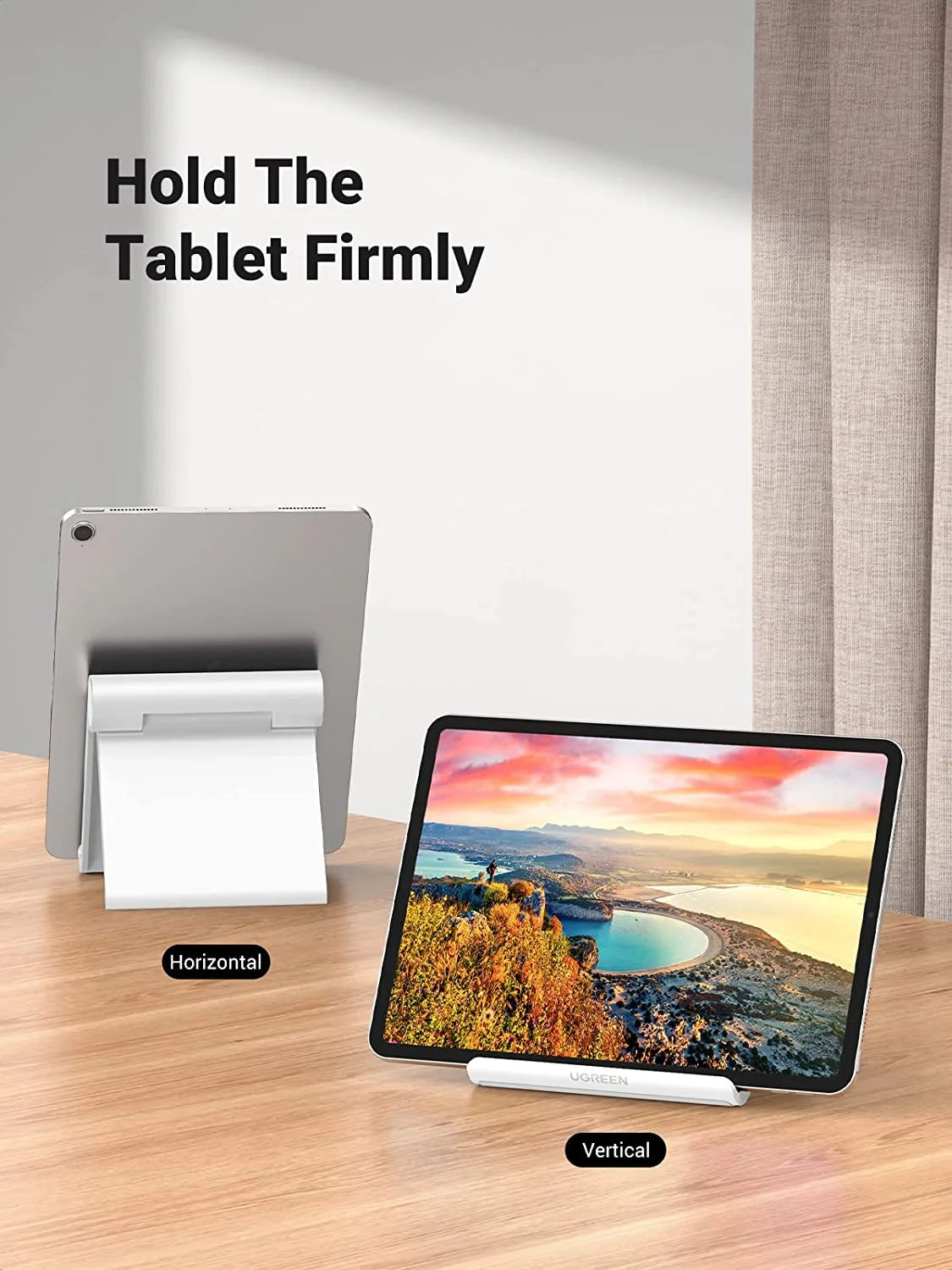 Desk Tablet Stand, Adjustable Holder Compatible for Ipad, White