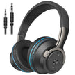 Wireless On-Ear Headphone, Upgrade Bass Hifi Stereo Heaset, Foldable, Noise Isolating over Ear Headphone W/ Microphone and Volume Control, for Computer Laptop Cell Phone,Black