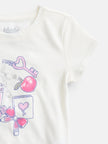 Girls Embellished Graphic Tee with Short Sleeves, Sizes 4-18 & Plus