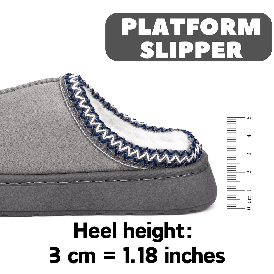 Cozy Platform Fuzzy Slippers for Women and Men Short Ankle Slippers with Anti-Slip Sole Lined with Warm Furry Perfect for Indoor & Outdoor Use