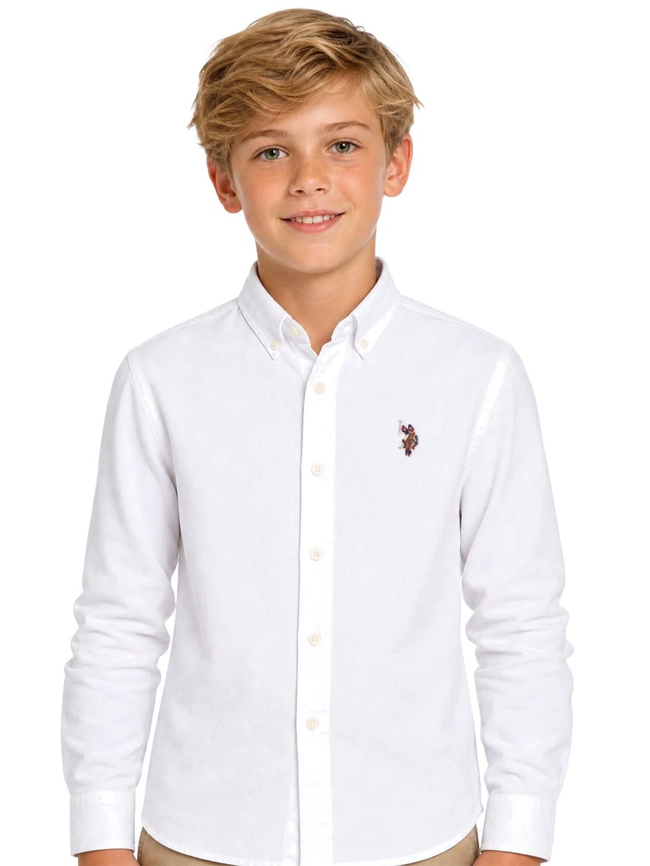 Boys Long Sleeve Button down Oxford Shirt, Sizes 4-18