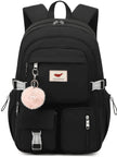 Laptop Backpack 15.6 Inch Kids Elementary Middle High School Bag College Backpacks anti Theft Travel Back Pack Large Bookbags for Teens Girls Women Students (Black)